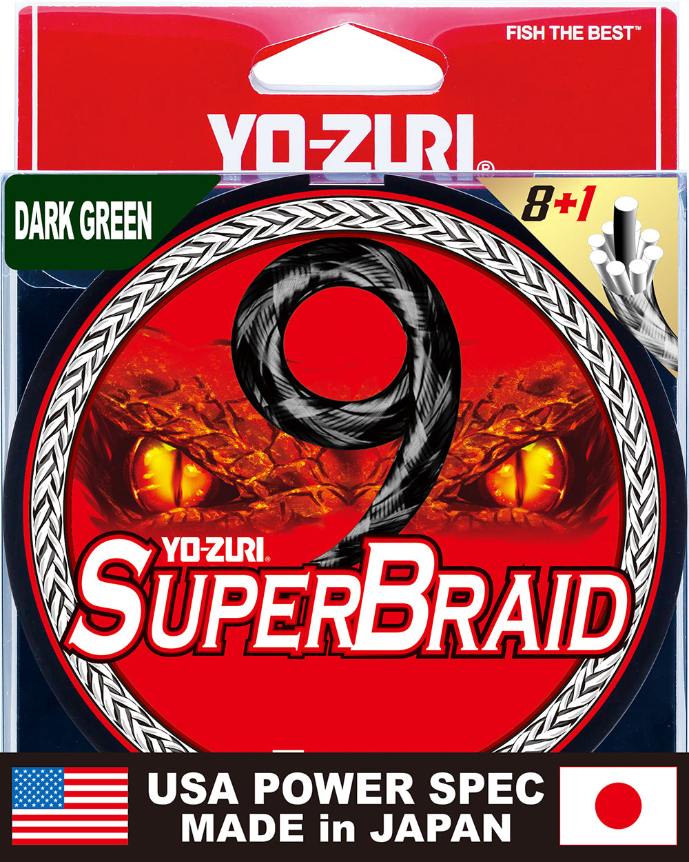 Yo-Zuri SuperBraid 9 Dark Green Filler Spools - 300 Yards - TACKLE WAREHOUSE AMERICA​