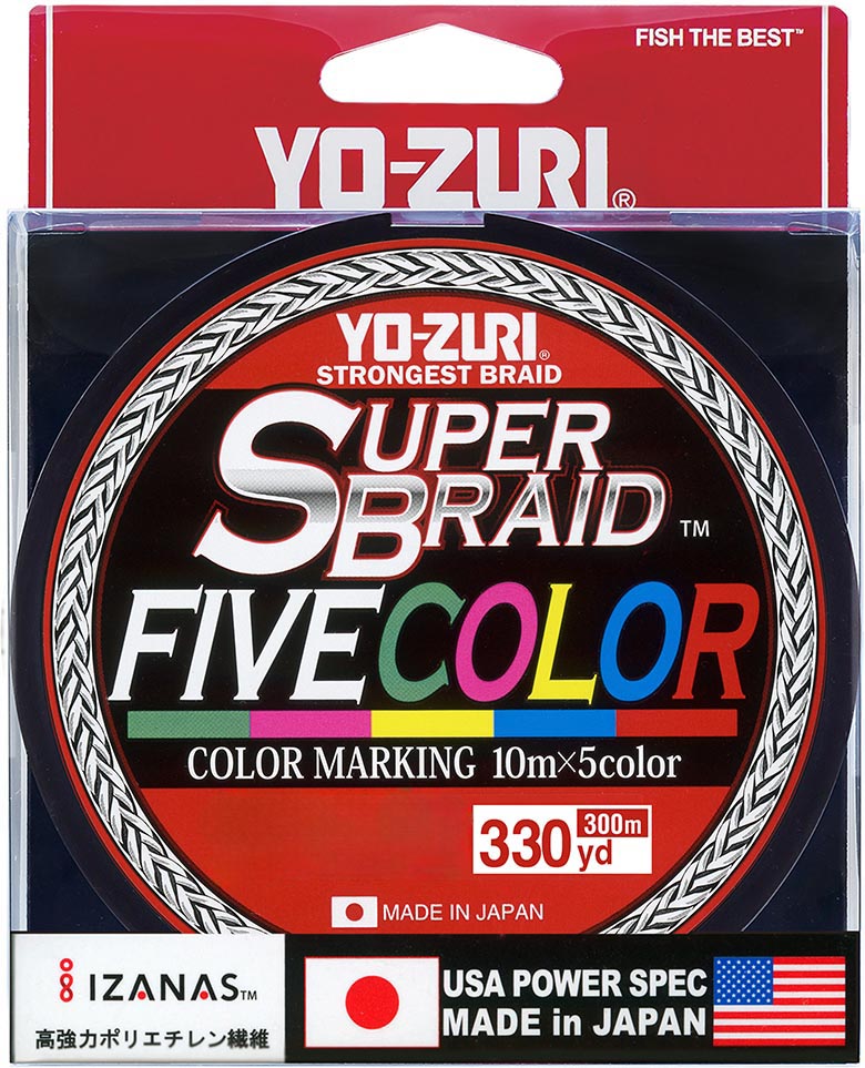 Yo-Zuri Super Braid Five Color - 330 Yard Spool - TACKLE WAREHOUSE AMERICA​