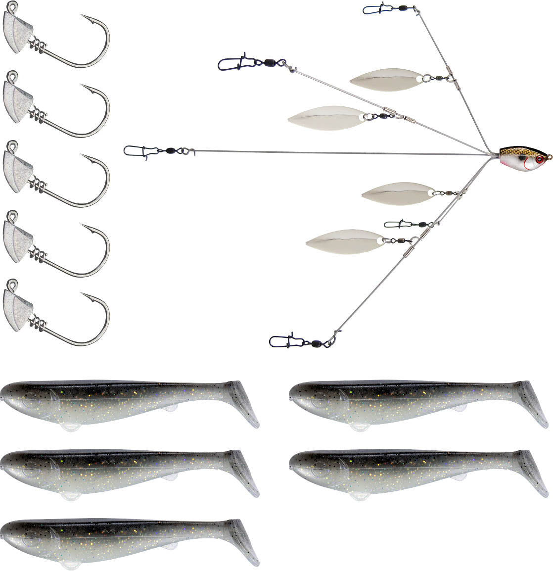 YUM Scottsboro Kit YUMbrella Flash Mob Jr. 3 inch Swimbait Kit - TACKLE WAREHOUSE AMERICA​