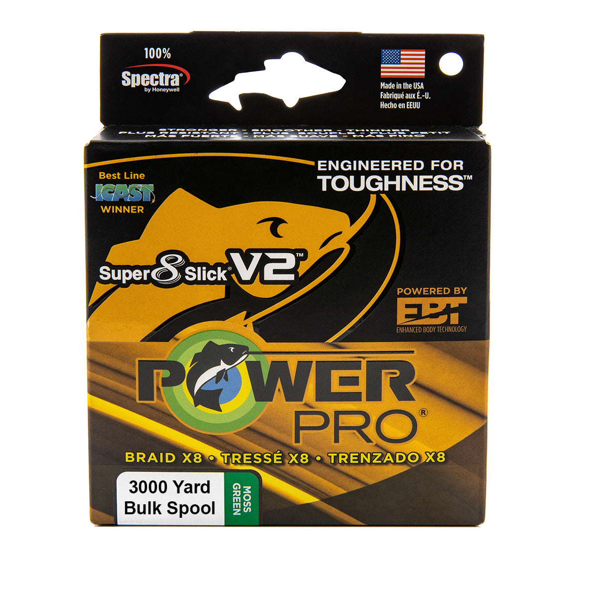 Power Pro Super8Slick V2 Moss Green Braided Line 3000 yard Bulk Spool - TACKLE WAREHOUSE AMERICA​