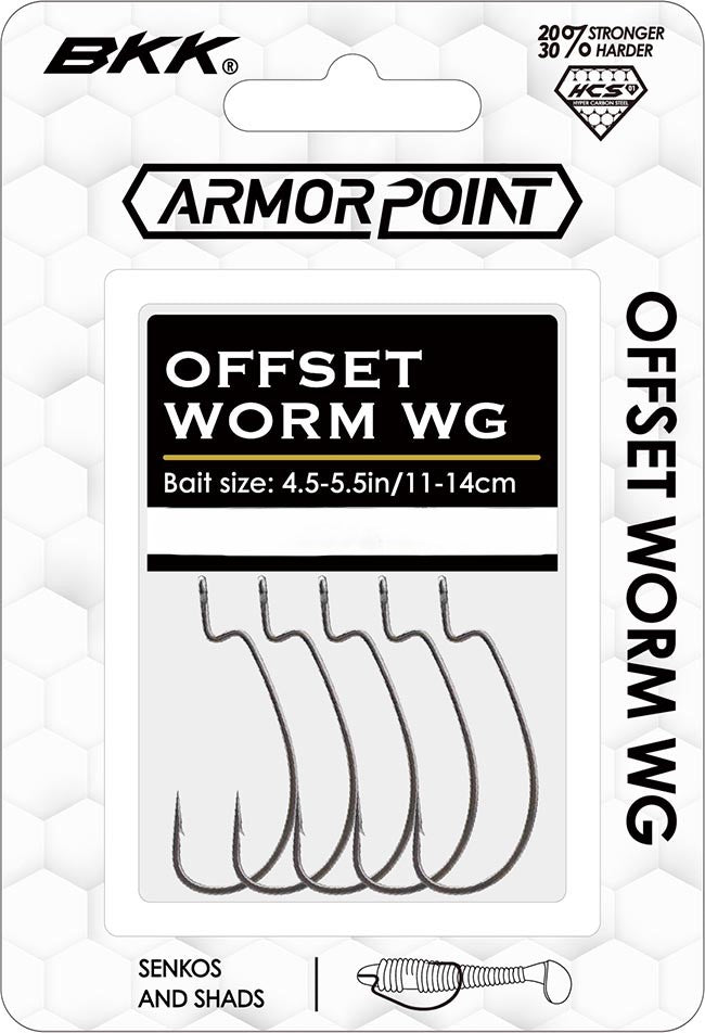 BKK Armor-Point Offset Wide Gap Worm Hooks - TACKLE WAREHOUSE AMERICA​