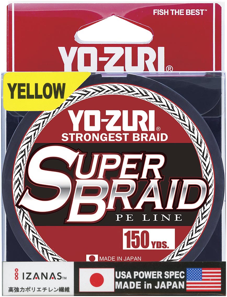 Yo-Zuri SuperBraid High-Vis Yellow - 150 Yard Spool - TACKLE WAREHOUSE AMERICA​