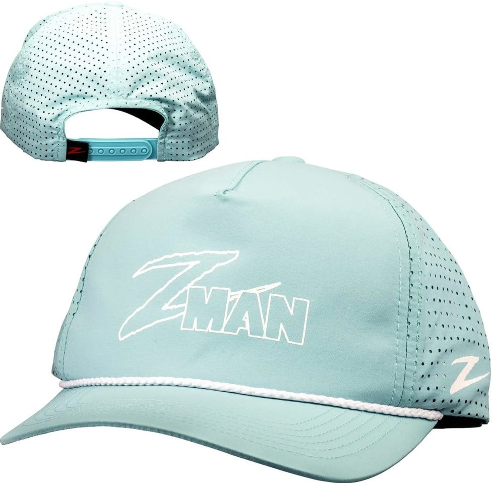 Z-Man Perforated Logo Rope Hat - Light Blue - TACKLE WAREHOUSE AMERICA​