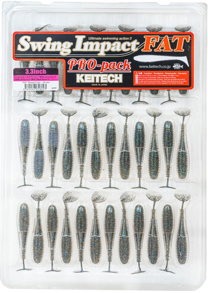 Keitech Fat Swing Impact 3.3 inch Soft Paddle Tail Swimbait - 30 Bait Pro Pack - TACKLE WAREHOUSE AMERICA​