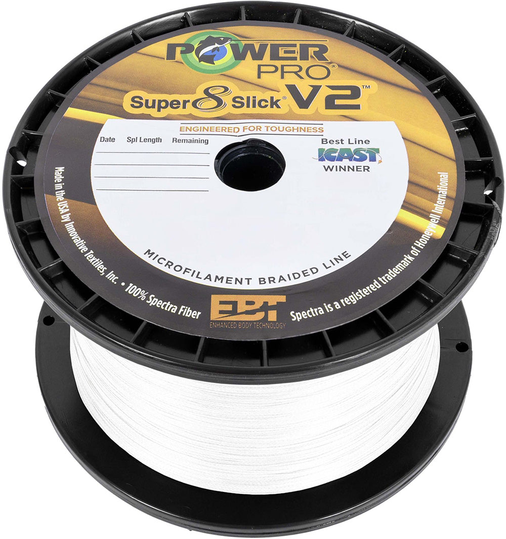 Power Pro Super8Slick V2 White Braided Line Bulk Spools - TACKLE WAREHOUSE AMERICA​