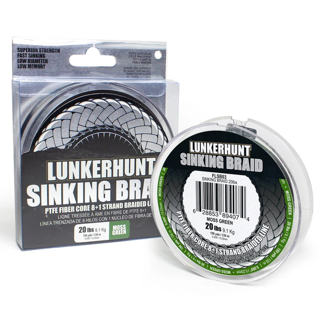 Lunkerhunt Sinking Braid Moss Green 150 Yards - TACKLE WAREHOUSE AMERICA​