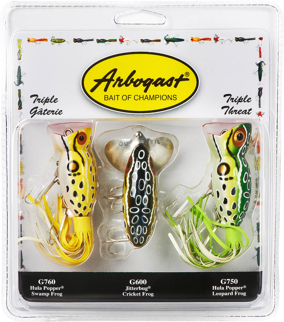 Arbogast Triple Threat Classic Topwaters Variety Pack - TACKLE WAREHOUSE AMERICA​