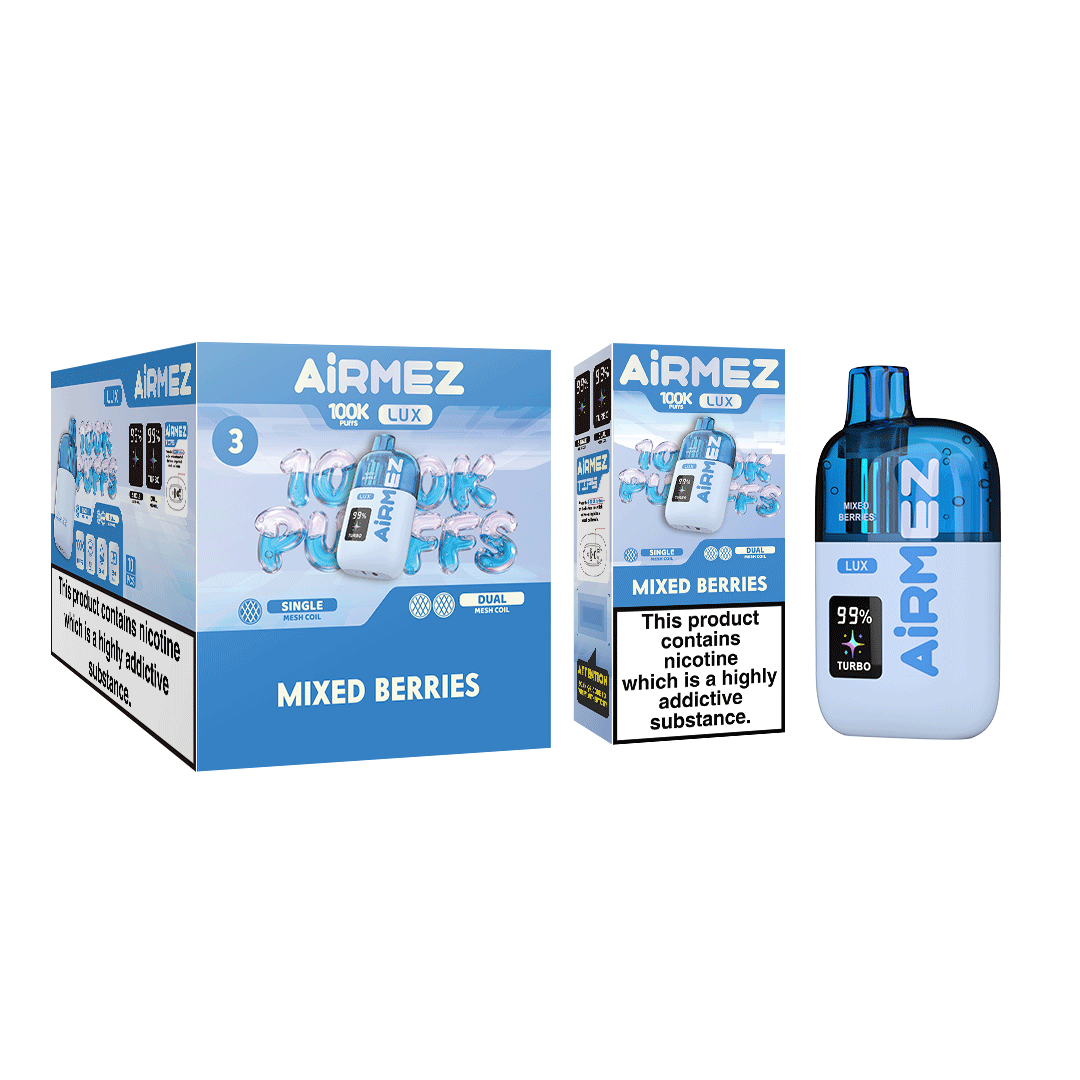Airmez Lux 100000 Mixed Berries Single Box and 10pcs Display Box