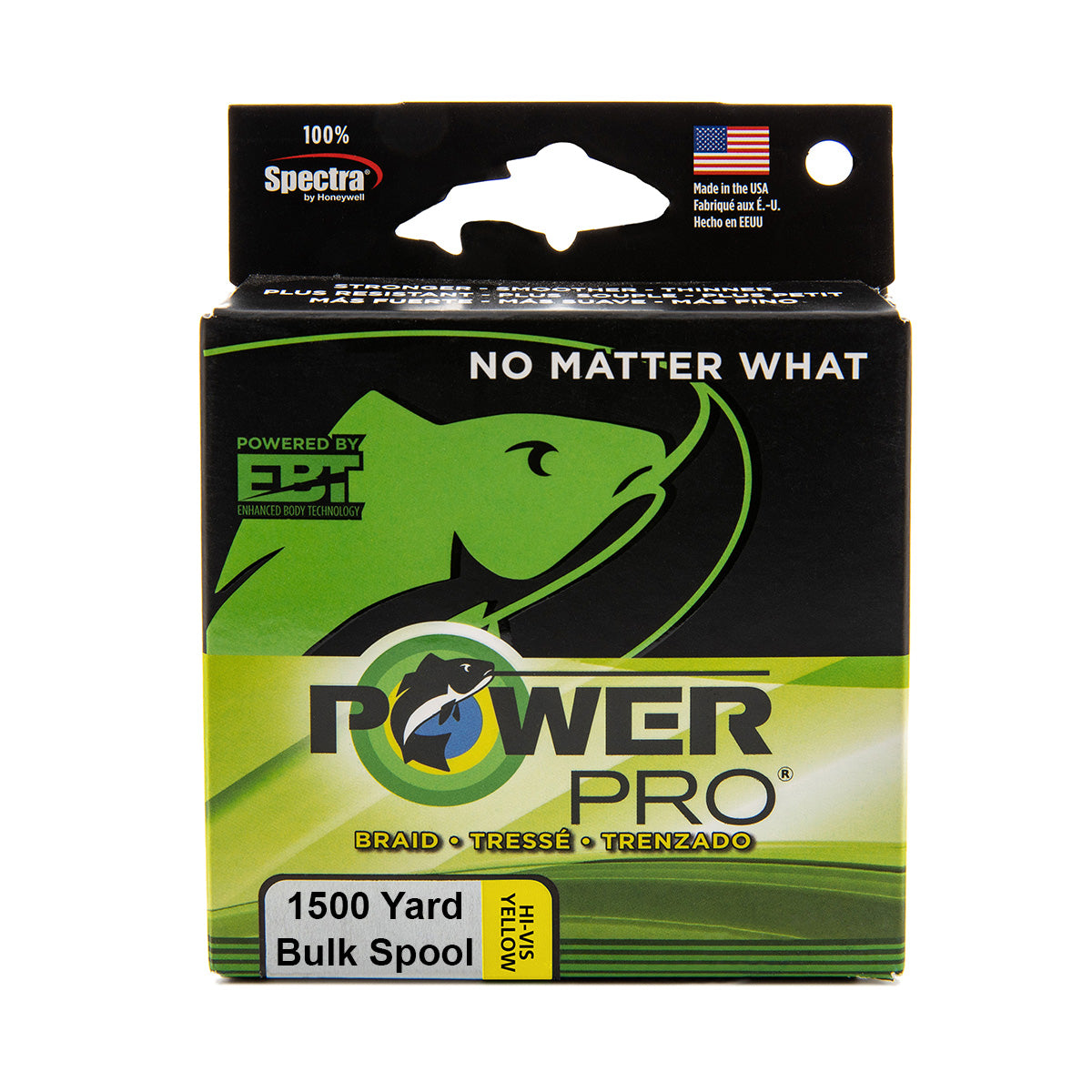 Power Pro Spectra Hi-Vis Yellow Braided Line 1500 yard Bulk Spool - TACKLE WAREHOUSE AMERICA​