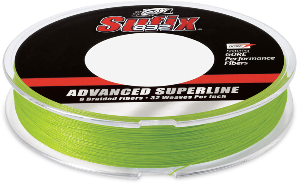 Sufix 832 Advanced Superline Neon Lime Green Braided Line - 150 Yard Standard Spool - TACKLE WAREHOUSE AMERICA​