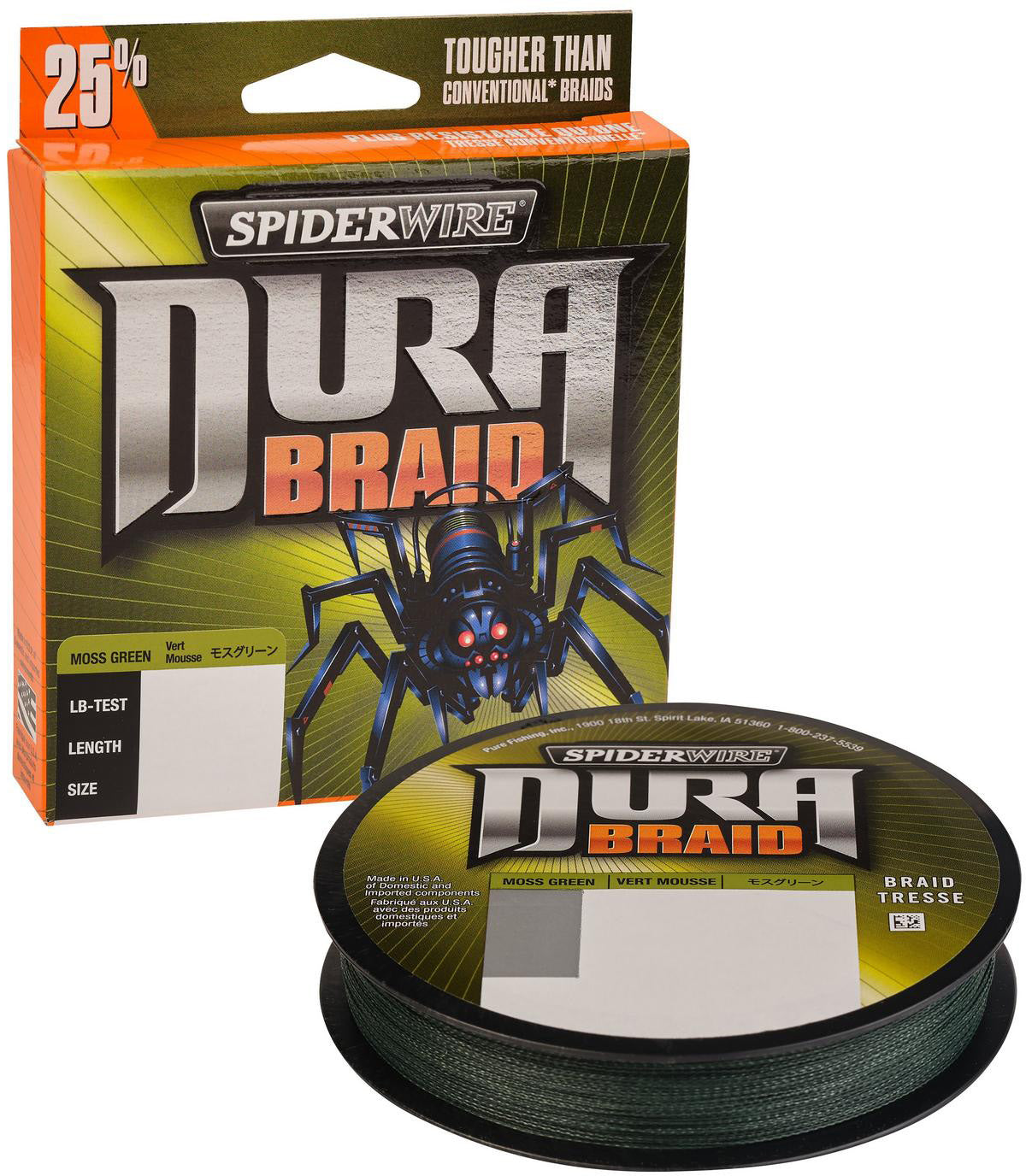 Spiderwire DuraBraid Braided Line - Moss Green - TACKLE WAREHOUSE AMERICA​