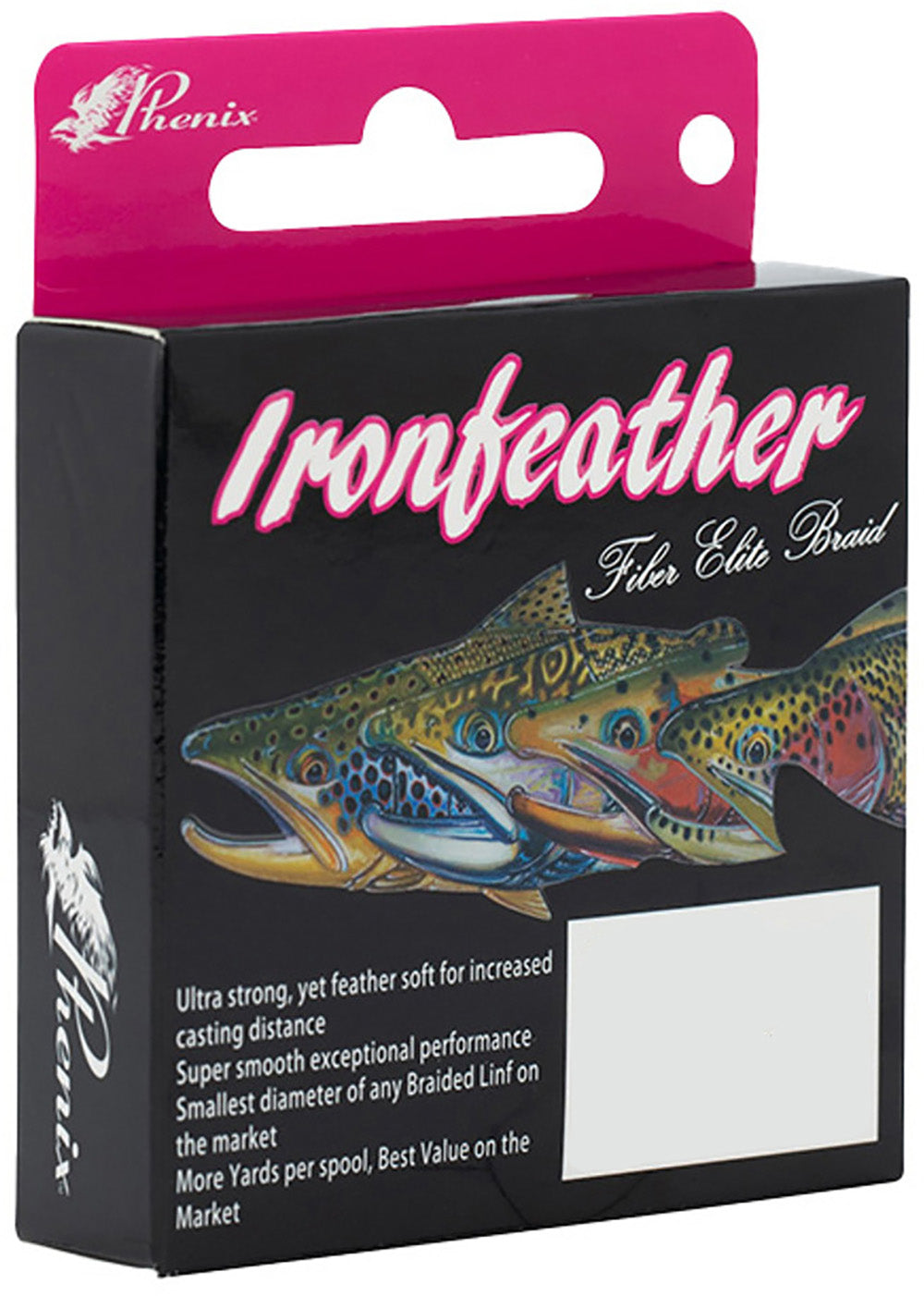 Phenix Ironfeather Fiber Elite Braided Trout Line - High-Vis Pink - TACKLE WAREHOUSE AMERICA​