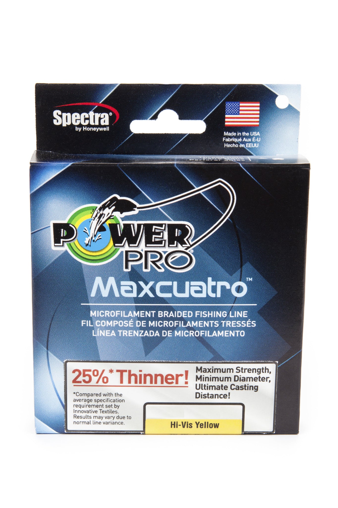 Power Pro Maxcuatro Spectra Hi-Vis Yellow Braided Line - TACKLE WAREHOUSE AMERICA​