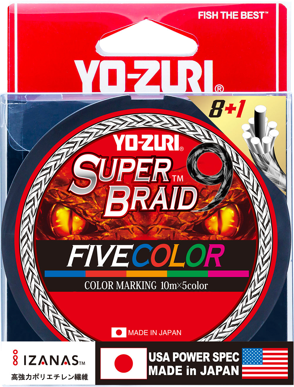 Yo-Zuri SuperBraid 9 5-Color Metered Filler Spools - 330 Yards - TACKLE WAREHOUSE AMERICA​