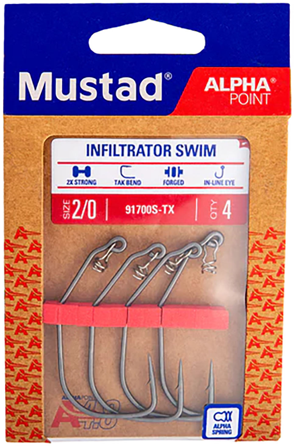 Mustad Alpha-Point Inline Infiltrator Swim Hooks - TACKLE WAREHOUSE AMERICA​