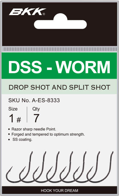 BKK DSS-Worm Drop Shot and Split Shot Hook - TACKLE WAREHOUSE AMERICA​