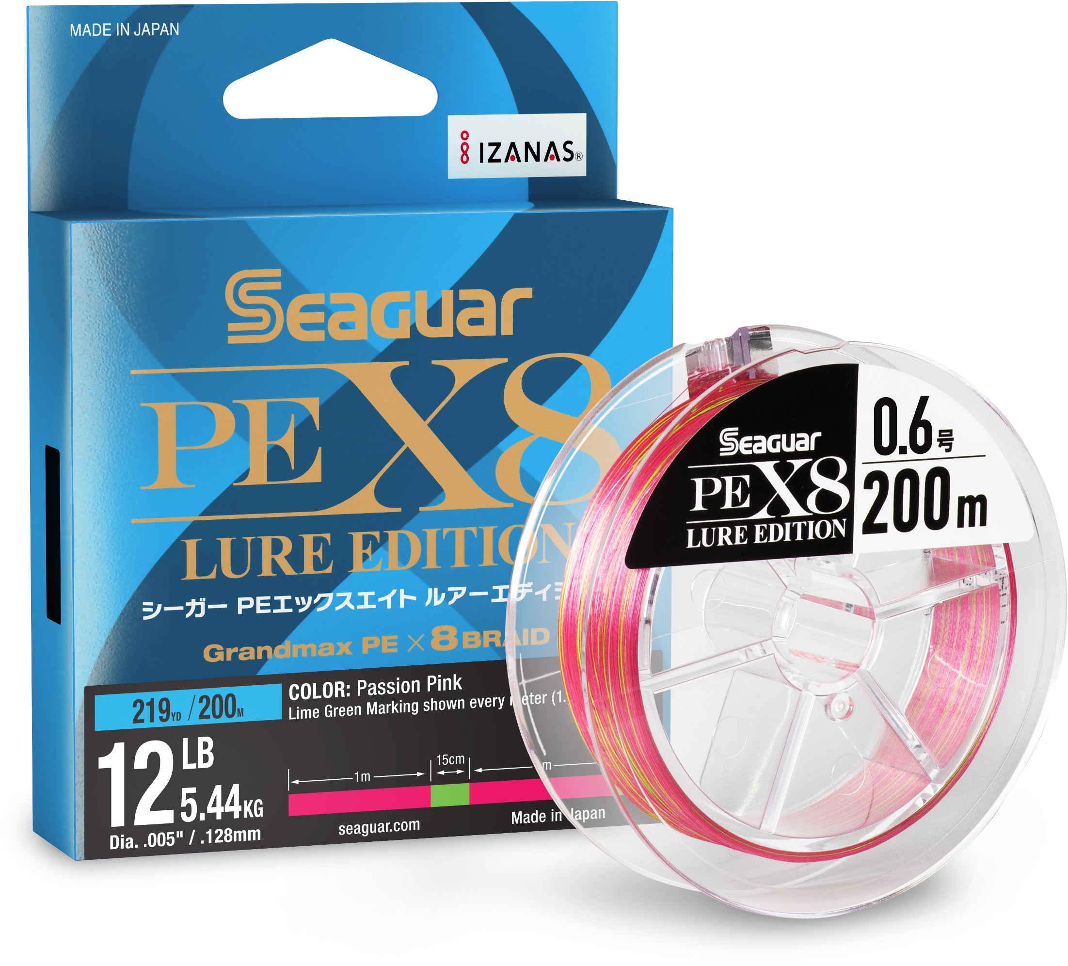 Seaguar JDM PEX8 HI-Vis Braid - 219 Yard Spool - TACKLE WAREHOUSE AMERICA​