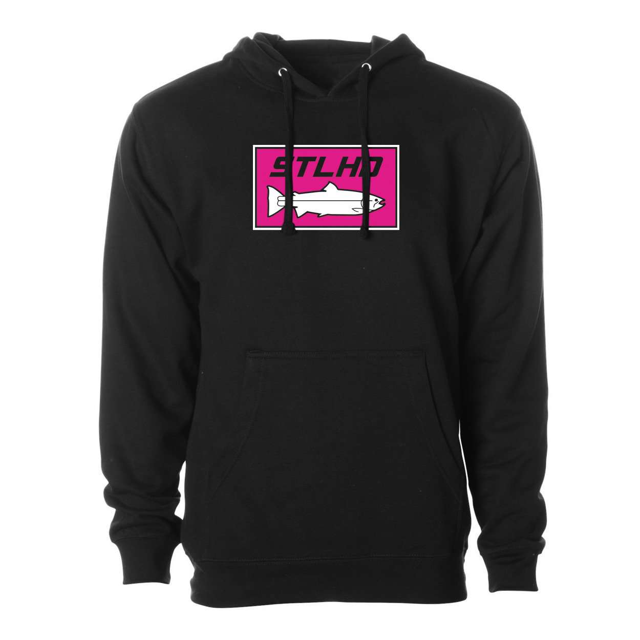 STLHD Men's Neon Pink Black Standard Hoodie - TACKLE WAREHOUSE AMERICA​