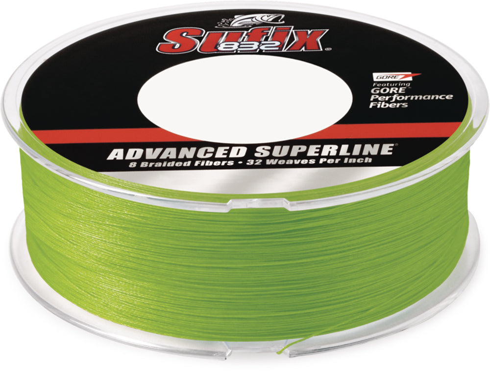 Sufix 832 Advanced Superline Neon Lime Green Braided Line - 600 Yard Bulk Spool - TACKLE WAREHOUSE AMERICA​