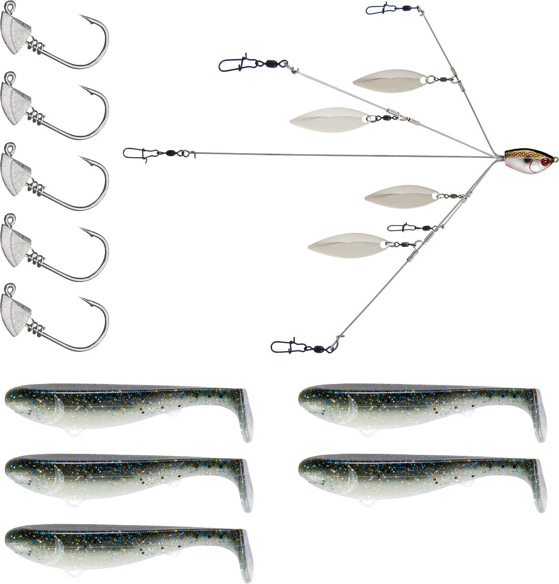 YUM Scottsboro Kit YUMbrella Flash Mob Jr. 3.5 inch Swimbait Kit - TACKLE WAREHOUSE AMERICA​
