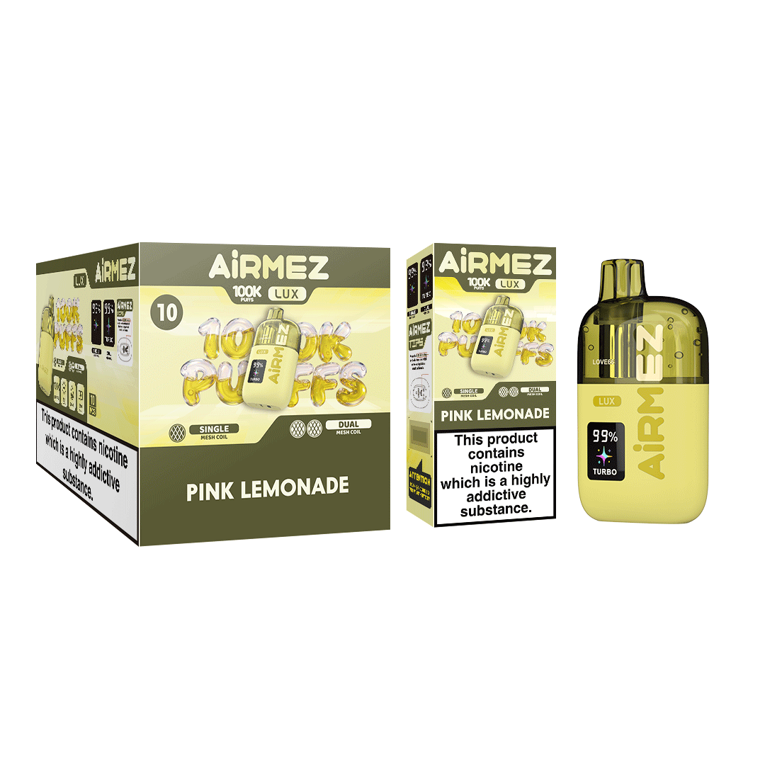 Airmez Lux 100,000 Pink Lemonade Single Box and 10pcs Display Box