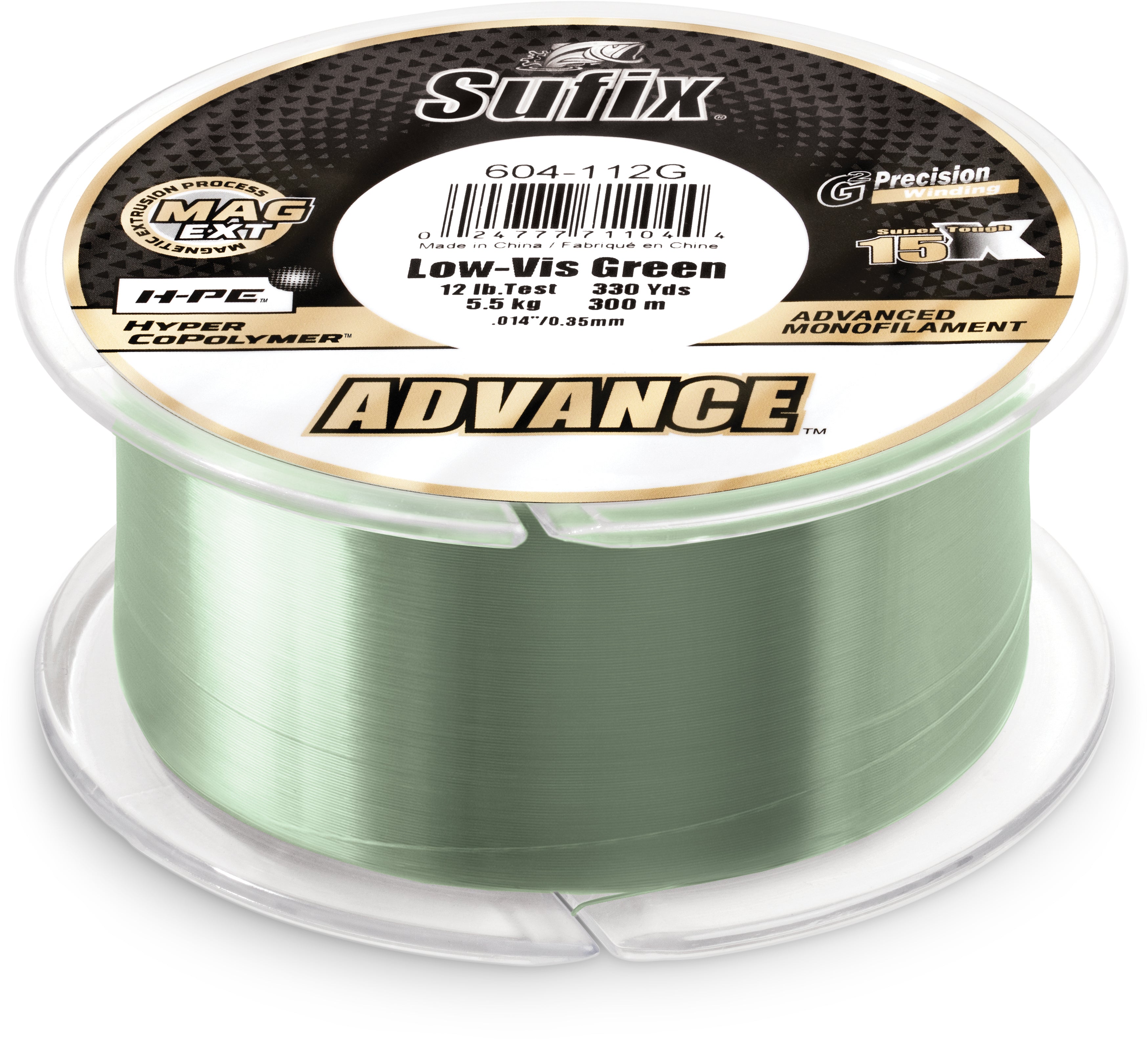 Sufix Advance Lo-Vis Green Monofilament 250-330 Yard Spools - TACKLE WAREHOUSE AMERICA​
