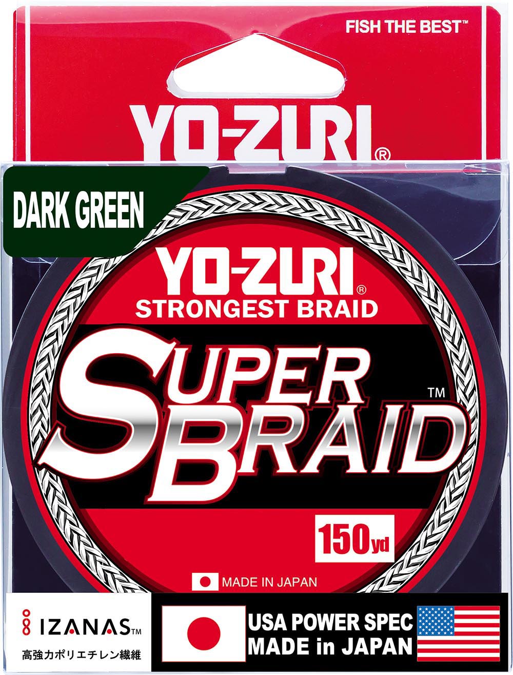 Yo-Zuri SuperBraid Dark Green - 150 Yard Spool - TACKLE WAREHOUSE AMERICA​