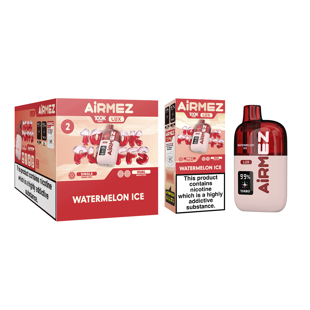 Airmez Lux 100,000 Watermelon Ice Single Box and 10pcs Display Box