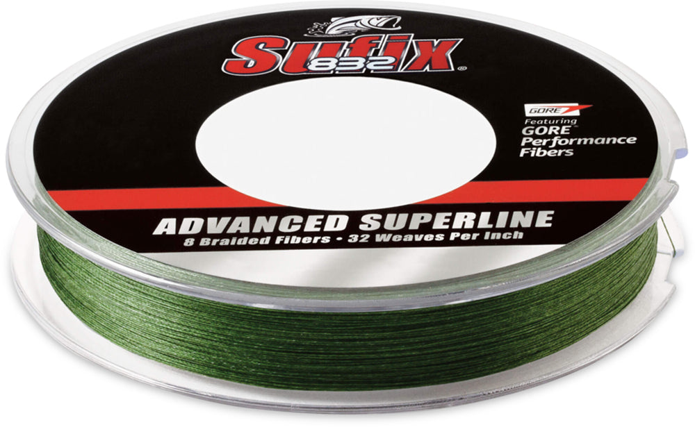 Sufix 832 Advanced Superline Low-Vis Green Braided Line - 300 Yard Filler Spool - TACKLE WAREHOUSE AMERICA​