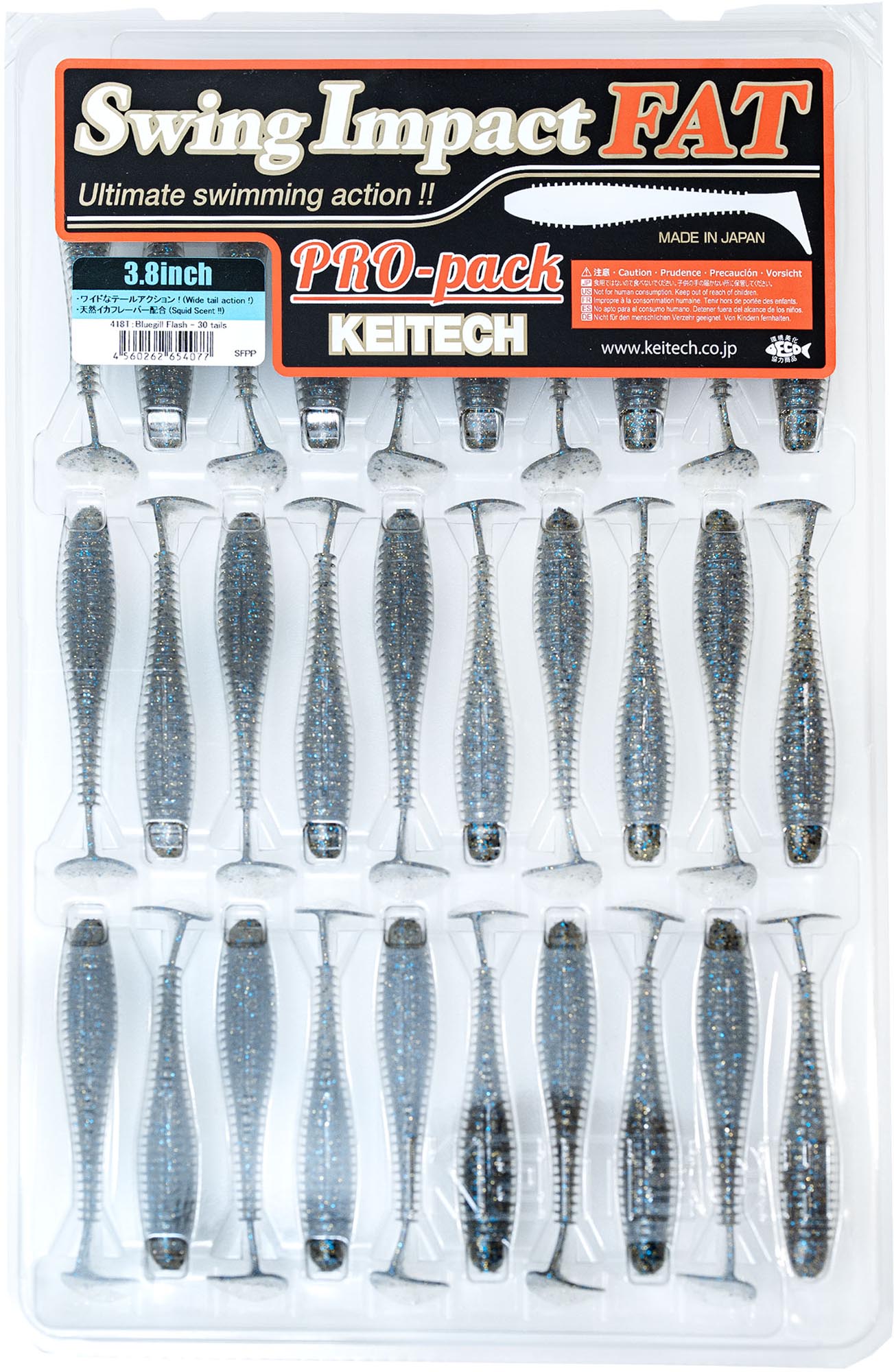 Keitech Fat Swing Impact 3.8 inch Soft Paddle Tail Swimbait - 30 Bait Pro Pack - TACKLE WAREHOUSE AMERICA​