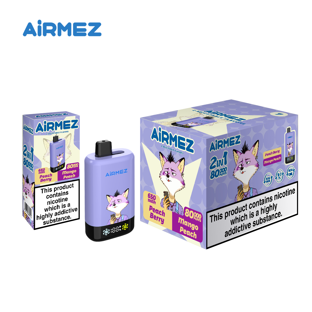 AiRMEZ Fox 2-in-1 Pro 80K Peach Berry & Mango Peach device and packaging