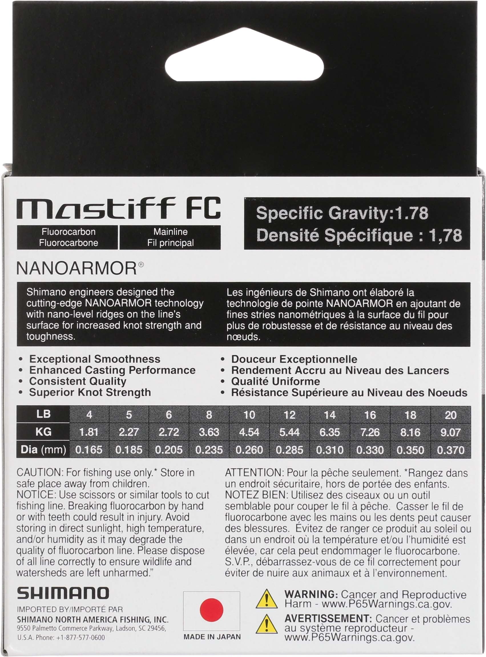 Shimano Mastiff Fluorocarbon - TACKLE WAREHOUSE AMERICA​