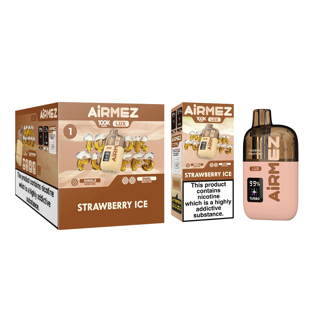 Airmez Lux 100,000 Strawberry Ice Single Box and 10pcs Display Box