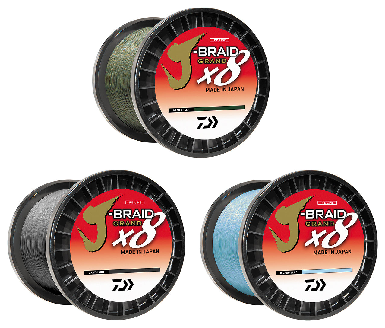 Daiwa J-Braid Grand x8 Braided Line 3,000 Yard Bulk Spools - TACKLE WAREHOUSE AMERICA​