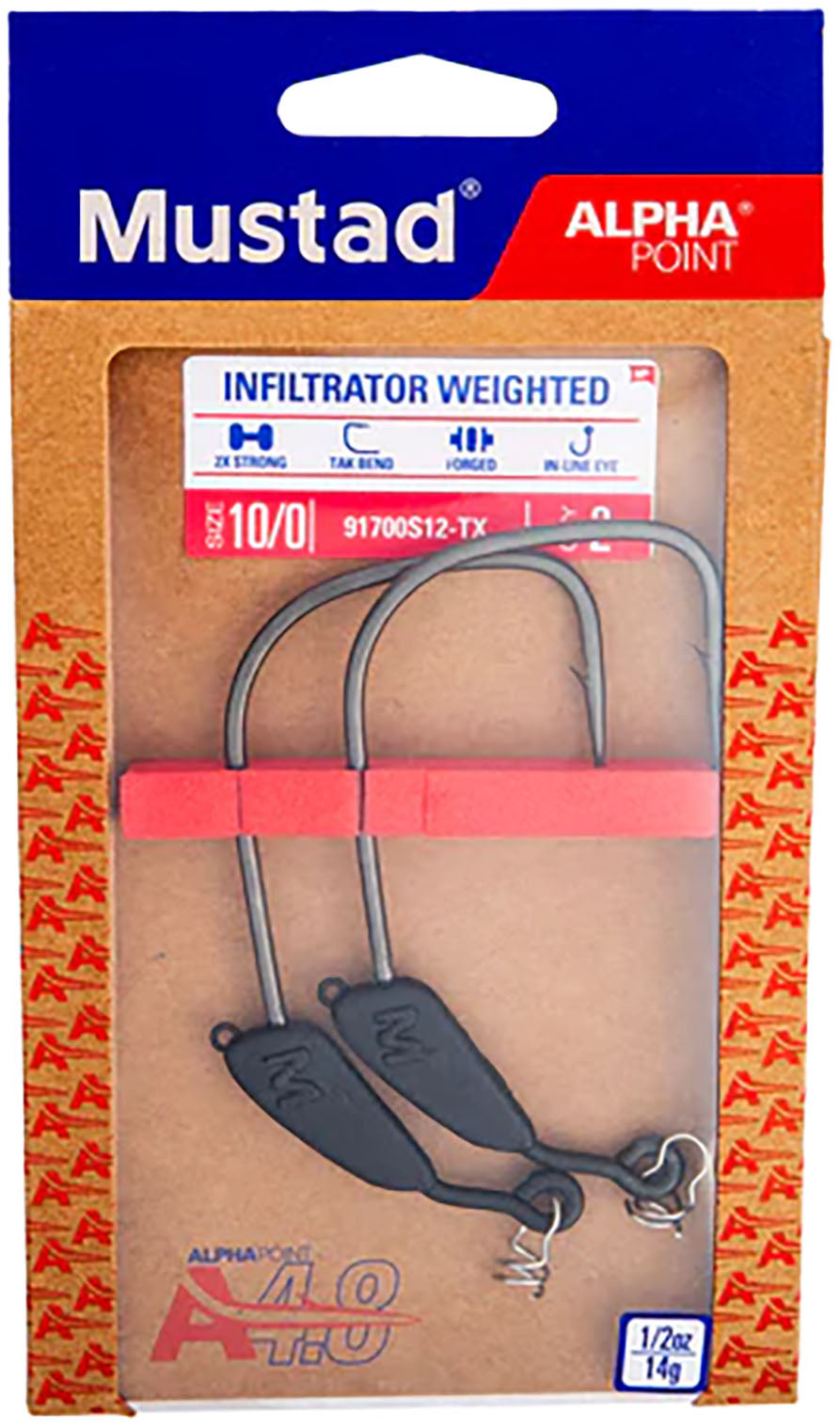 Mustad Alpha-Point Infiltrator Weighted Hook - TACKLE WAREHOUSE AMERICA​