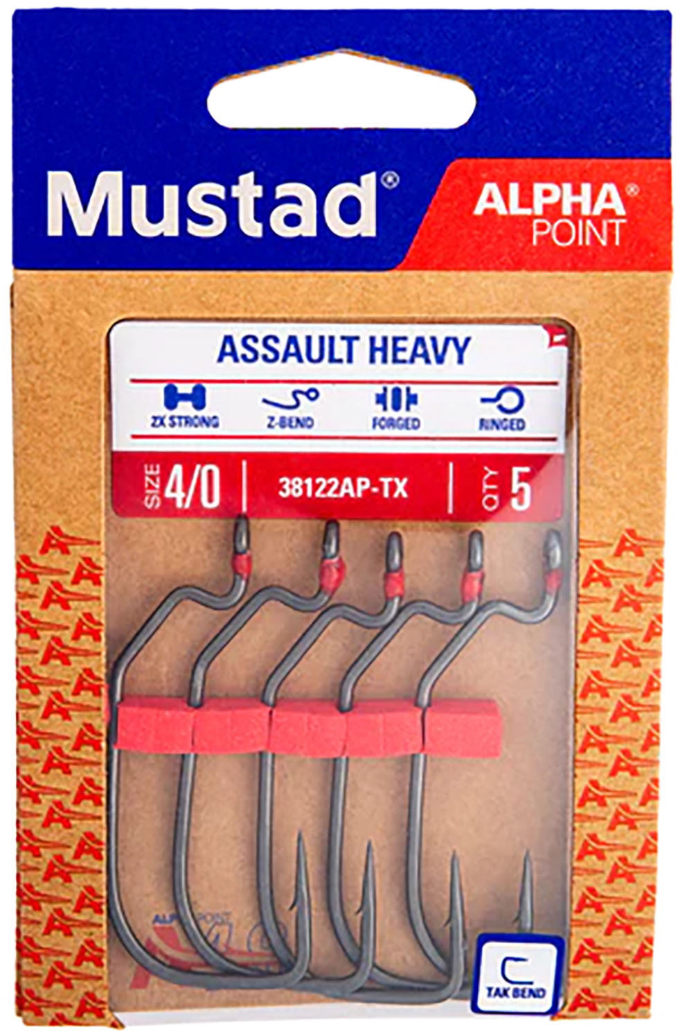 Mustad Alpha-Point Inline Assault Heavy Hooks - TACKLE WAREHOUSE AMERICA​