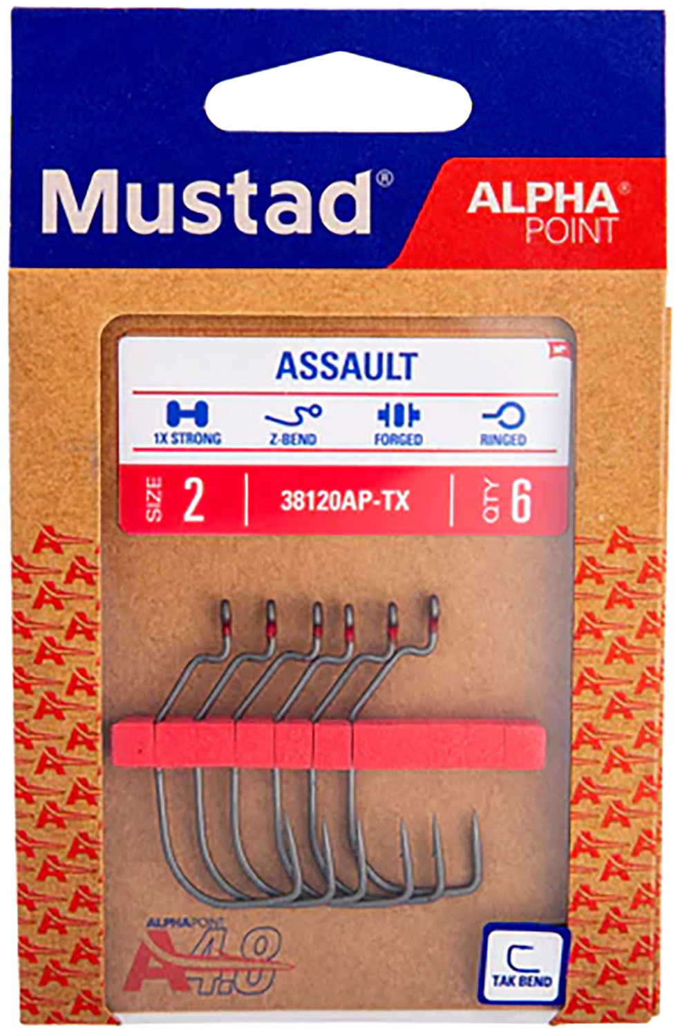 Mustad Alpha-Point Tak-Offset Hooks - TACKLE WAREHOUSE AMERICA​