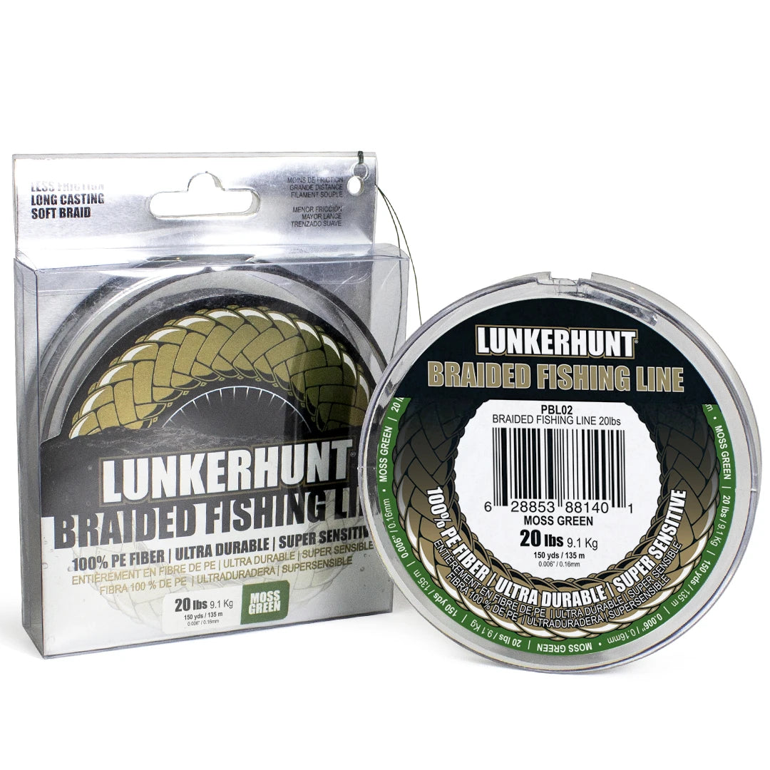 Lunkerhunt Braid Moss Green Braided Line 150 Yards - TACKLE WAREHOUSE AMERICA​