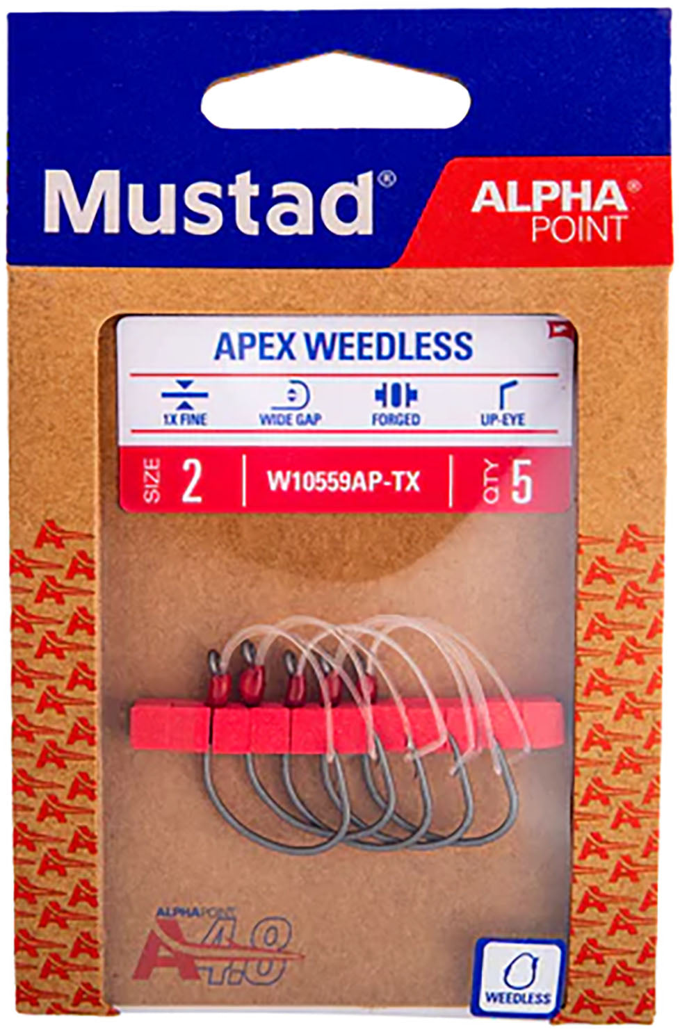 Mustad Alpha-Point Offset Apex Weedless Dropshot Hooks - TACKLE WAREHOUSE AMERICA​