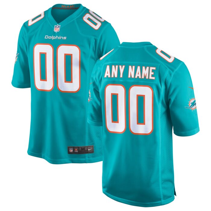 Youth Miami Dolphins Nike Aqua Custom Game Jersey