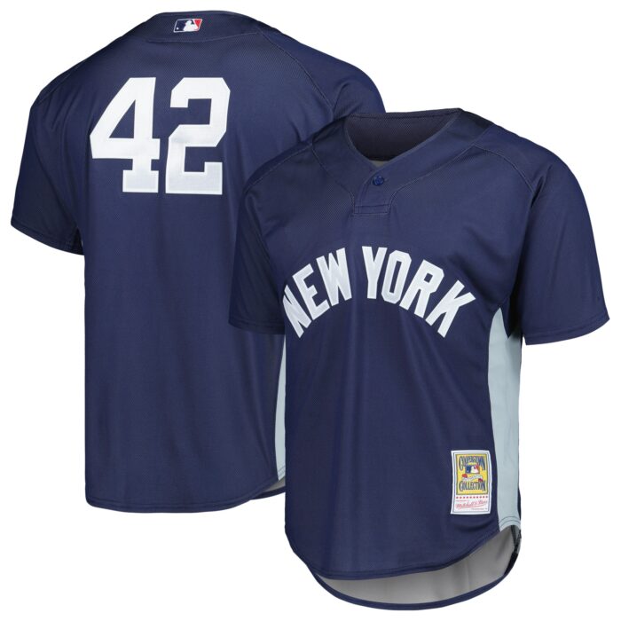 Men’s New York Yankees Mariano Rivera Mitchell & Ness Navy Cooperstown Collection 2009 Batting Practice Jersey