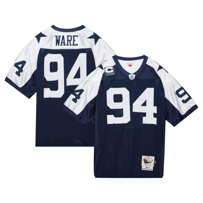 Men’s Dallas Cowboys DeMarcus Ware Mitchell & Ness Navy 2011 Authentic Throwback Retired Player Jersey