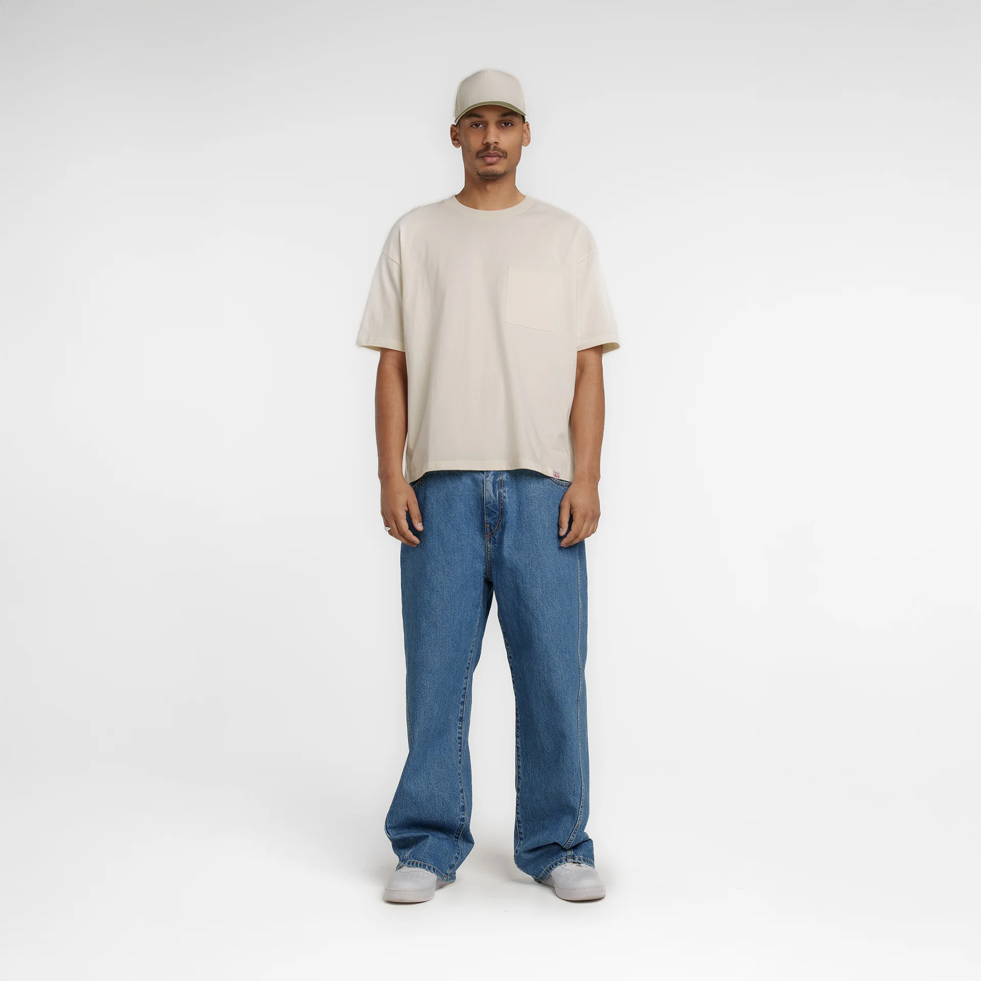 New Era Branded Alden Heavyweight Chrome White Pocket T-Shirt