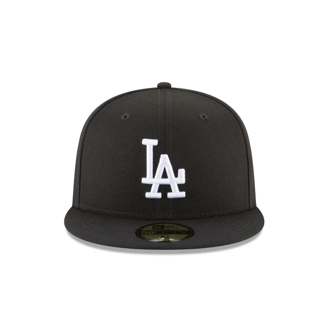 Los Angeles Dodgers Black and White Basic 59FIFTY Fitted Hat