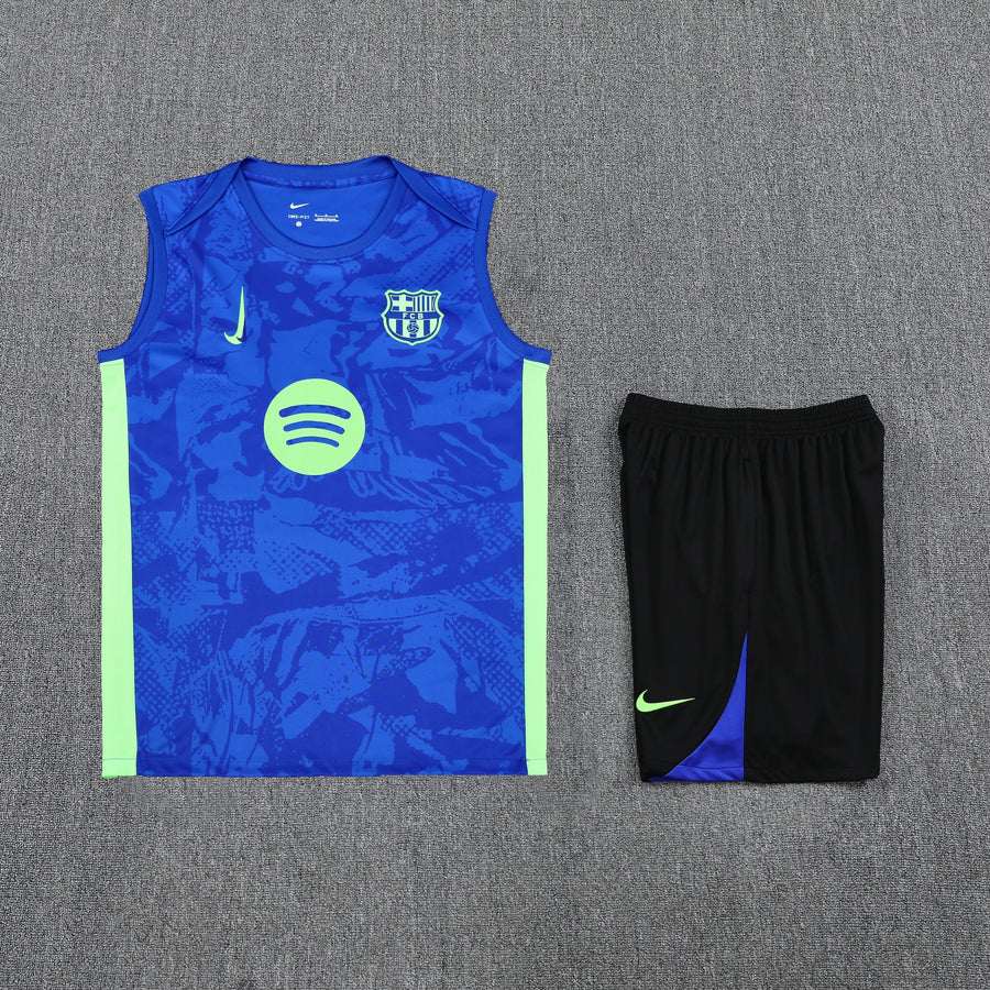 Kit Tank Top + Shorts Barcelona Blue/Black Training 25/26
