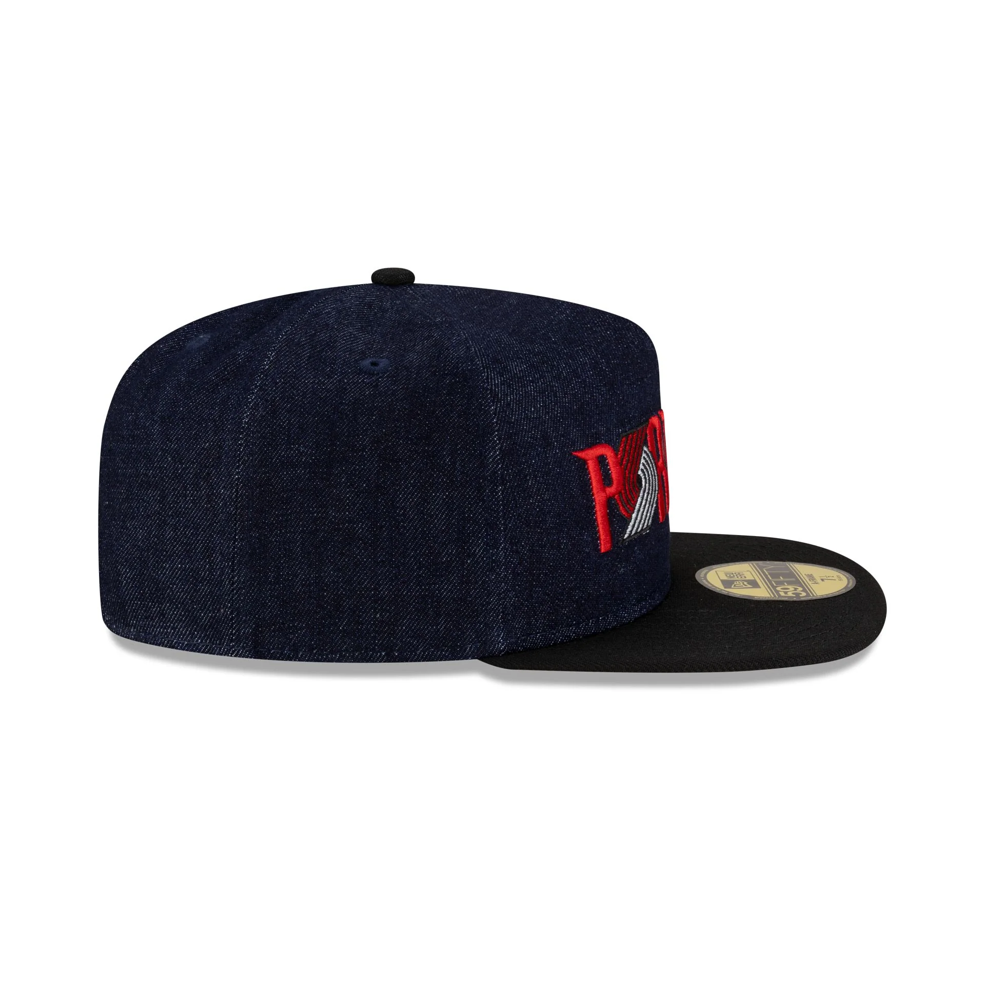 Portland Trail Blazers Navy Denim 59FIFTY A-Frame Fitted Hat