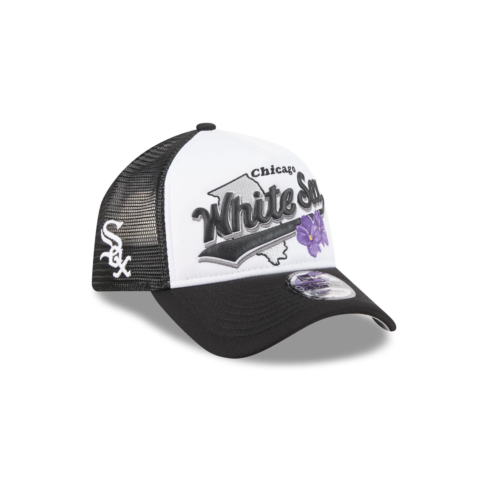 Chicago White Sox State Flower 9FORTY A-Frame Trucker Hat