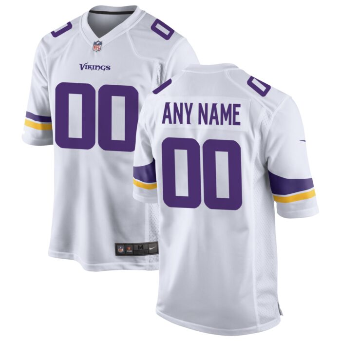 Men’s Minnesota Vikings Nike White Custom Game Jersey
