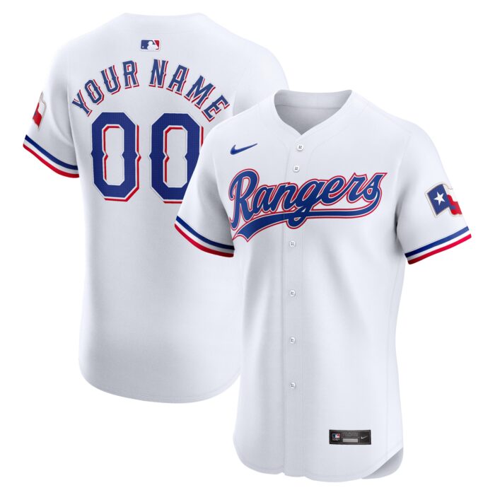 Men’s Texas Rangers Nike White Home Elite Custom Jersey