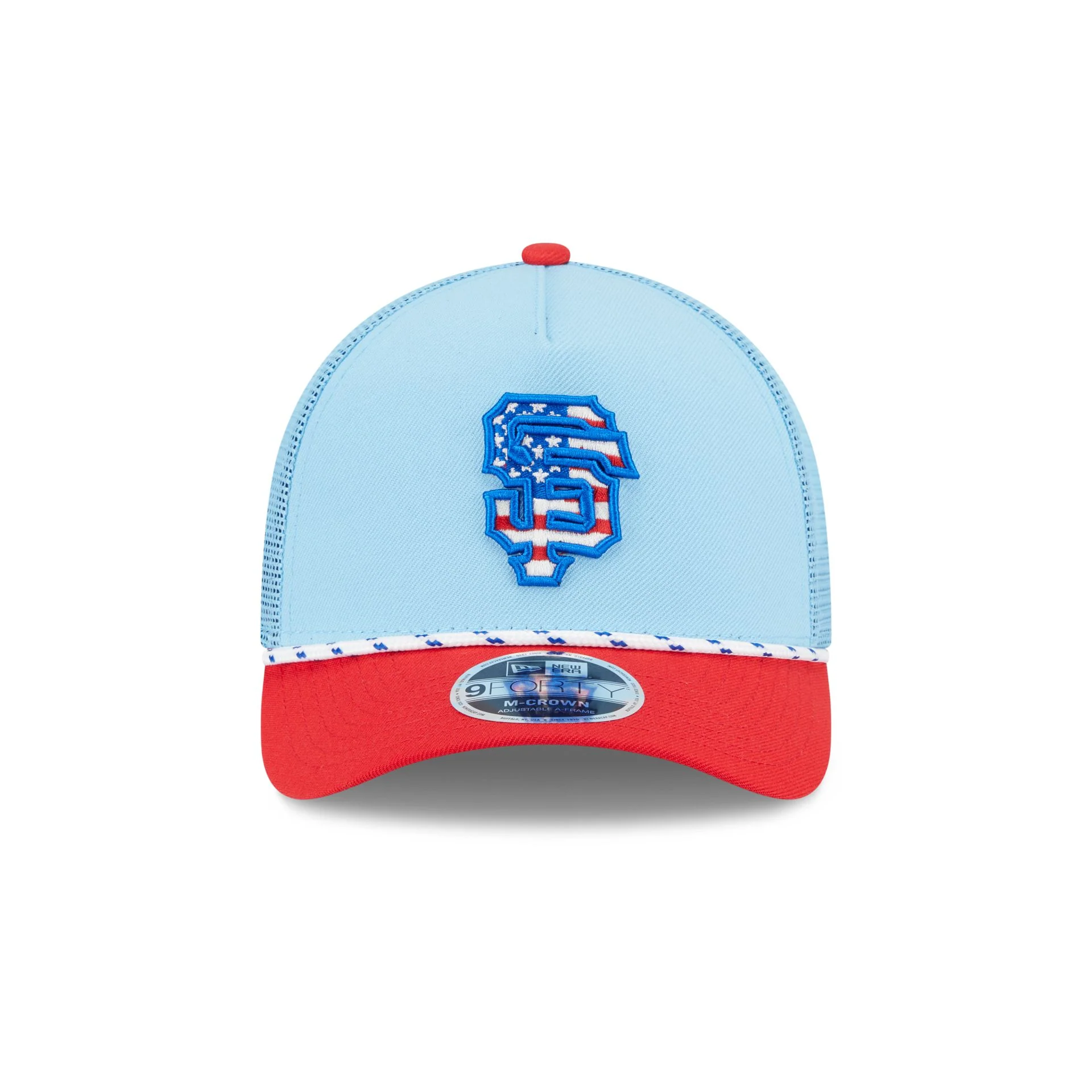 San Francisco Giants Independence Day 2025 9FORTY M-Crown A-Frame Trucker Hat